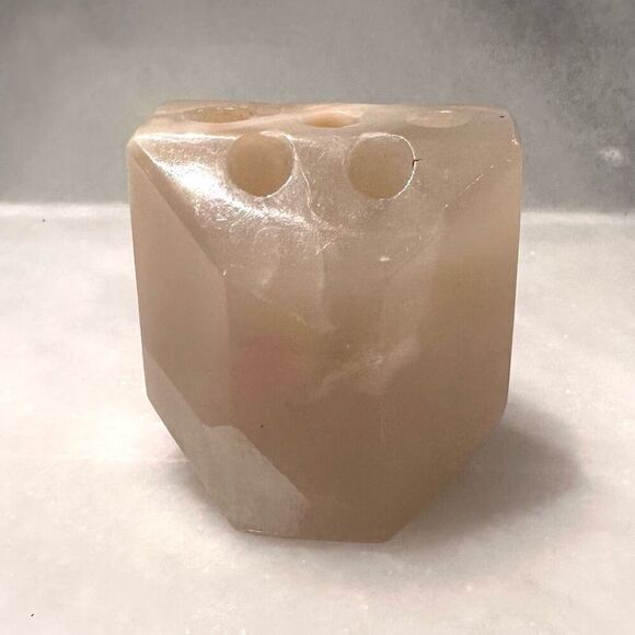 Vintage Agate Marble Hexagon Pen/Pencil Holder Size 3x3" - Picture 3 of 4
